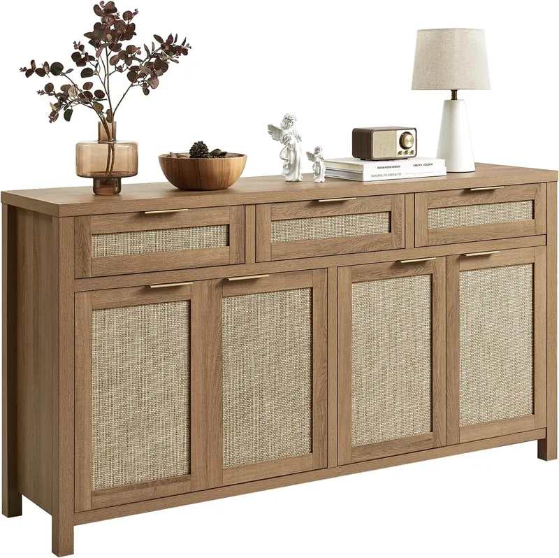 HOKYHOKY Rattan Sideboard Buffet Cabinet
